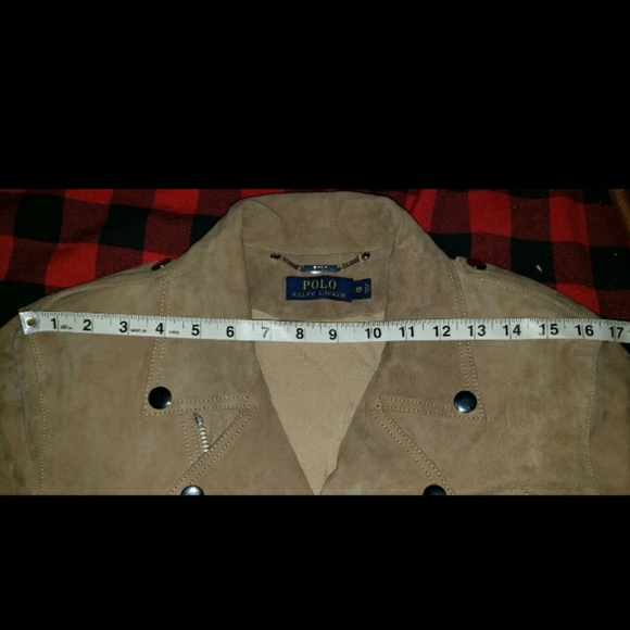 POLO RALPH LAUREN Womens Beige Suede Asymmetric Belted Biker Moto Jacket Sz 10 - Picture 15 of 16